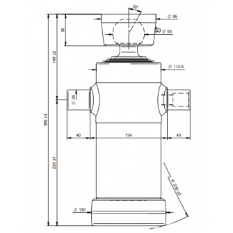 Teleskopski cilinder 3 stopnje 8 ton 593 mm s kroglo 3031S